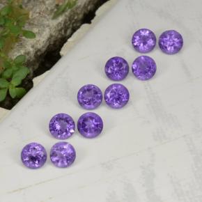 1.55 ctw Violet Amethyst Gemstones, Amethyst Gems in Round Facet Shape for Sale.