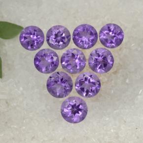 1.67 ctw Violet Amethyst Gemstones, Amethyst Gems in Round Facet Shape for Sale.