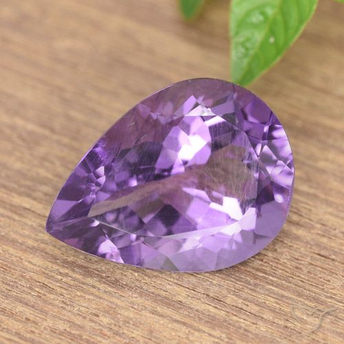 7.19ct Natural Deep Purplish Violet Amethyst, Pear Shape, VS