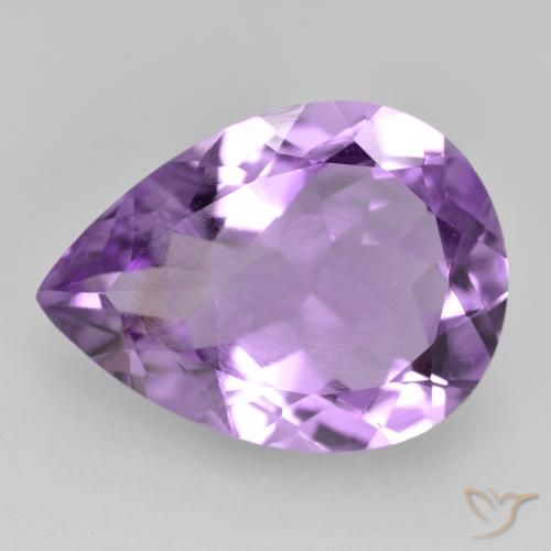 6.47 ct Pear Cut Amethyst, 15.9 x 11.9 mm From Brazil, Photo A