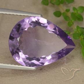 5.84 ct Violet Amethyst Stone, Natural Amethyst in Pear Facet Shape for Sale