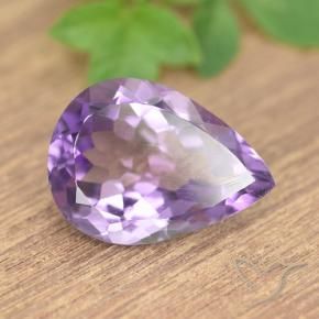 7.16 ct Violet Amethyst Stone, Natural Amethyst in Pear Facet Shape for Sale