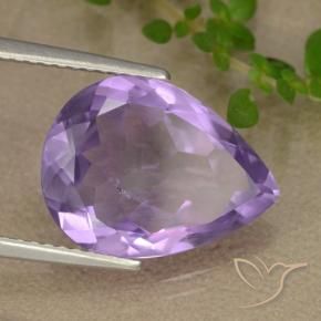4.72 ct Violet Amethyst Stone, Natural Amethyst in Pear Facet Shape for Sale