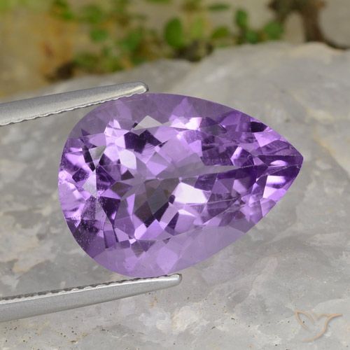 7.21 ct Pear Cut Amethyst, 15.8 x 11.7 mm From Brazil, Photo A