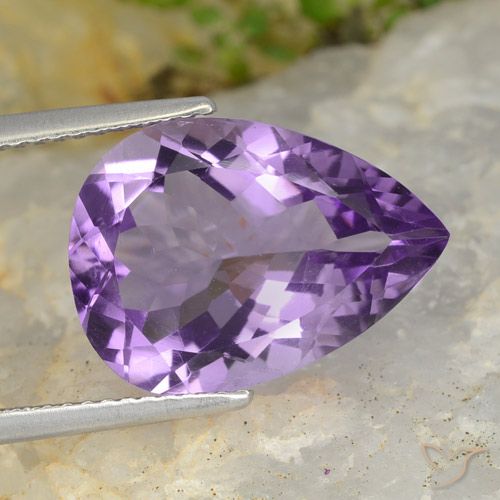 6.37 ct Pear Cut Amethyst, 16 x 11.5 mm From Brazil, Photo A