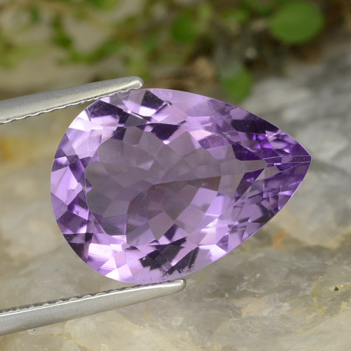Medium Violet Amethyst Gem - 6.4ct Pear Facet (ID: 475500)