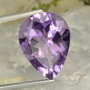 7.03 ct Violet Amethyst Stone, Natural Amethyst in Pear Facet Shape for Sale