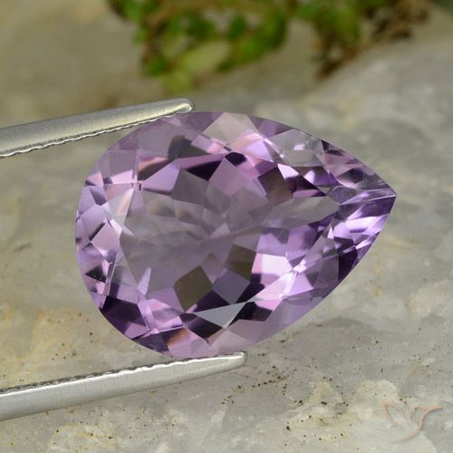 6.79ct Natural Medium Violet Amethyst, Pear Shape, VVS-VS