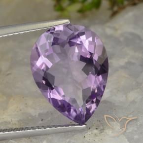 6.79 ct Violet Amethyst Stone, Natural Amethyst in Pear Facet Shape for Sale