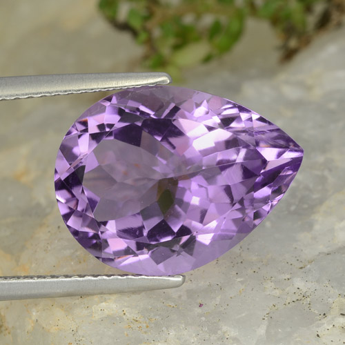 Medium Violet Аметист Камень - 7.7ct Фасетная Груша (ID: 475505)