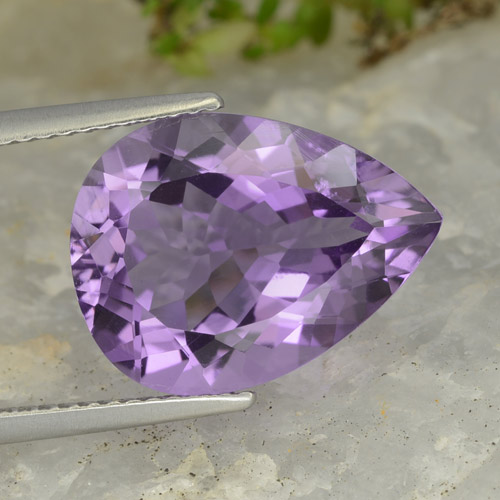 7.09ct Pear Eggplant Violet Amethyst from Brazil, Dimension 15.9 x 11.9mm, Natural untreated Gemstone, VVS-VS Clarity, 1pc Pear Facet Amethyst, Mohs Hardness of 7 suitable for daily wear jewelry, Symbolizes Calming and Soothing, Photo A