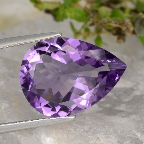 Intense Violet Аметист Камень - 5.9ct Фасетная Груша (ID: 475569)