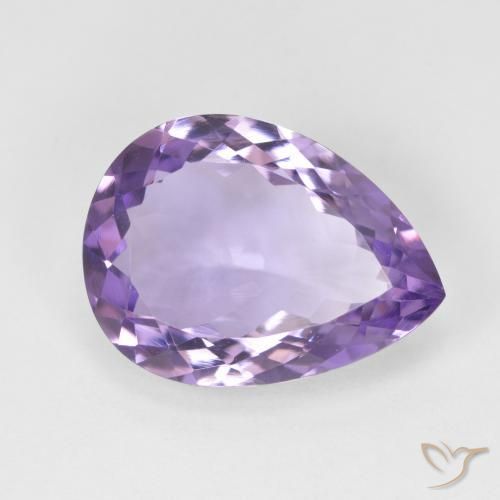 6.93 ct Violet Amethyst Stone, Natural Amethyst in Pear Facet Shape for Sale