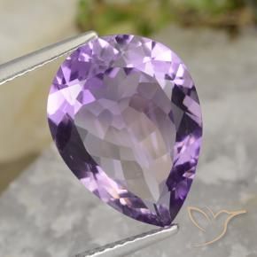 6.94 ct Violet Amethyst Stone, Natural Amethyst in Pear Facet Shape for Sale