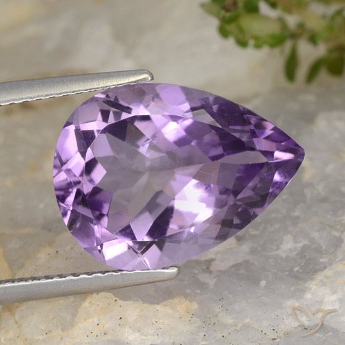 6.77ct Natural Purplish Violet Amethyst, Pear Shape, VS