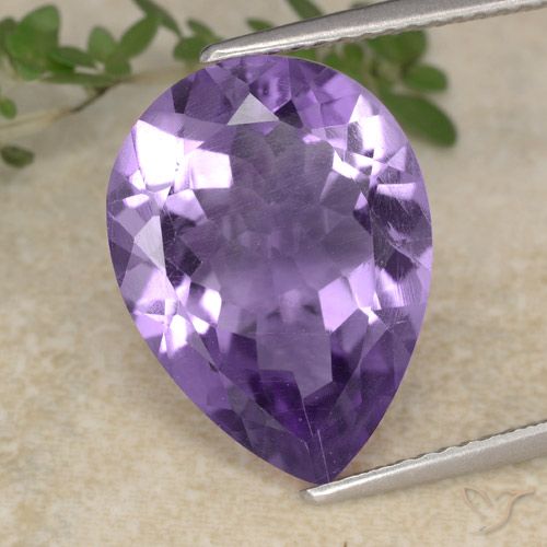 6.32 ct Pear Cut Amethyst, 16 x 11.9 mm From Brazil, Photo A