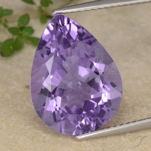 7.18 ct Pear Cut Amethyst, 15.8 x 11.9 mm From Brazil, Photo A