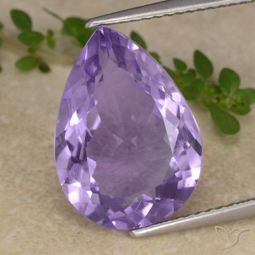 6.59 ct Pear Cut Amethyst, 15.6 x 11.4 mm From Brazil, Photo A
