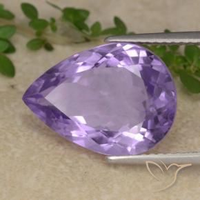 6.59 ct Violet Amethyst Stone, Natural Amethyst in Pear Facet Shape for Sale
