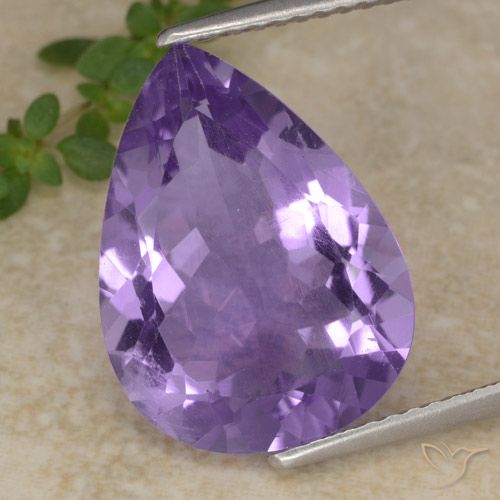 6.51ct Natural Eggplant Violet Amethyst, Pear Shape, VS