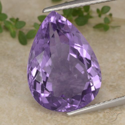 7.00ct Natural Medium Violet Amethyst, Pear Shape, VVS-VS