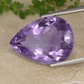 7.00 ct Violet Amethyst Stone, Natural Amethyst in Pear Facet Shape for Sale