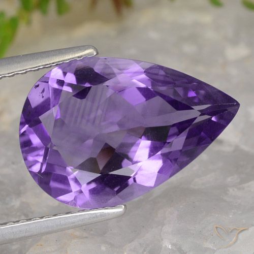 4.17 ct Pear Cut Amethyst, 14.8 x 10 mm From Brazil, Photo A