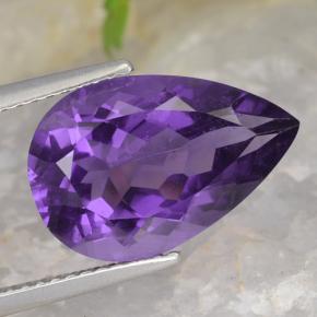 Violeta medio Amatista Gema - 5ct Corte en forma de pera (ID: 475778)