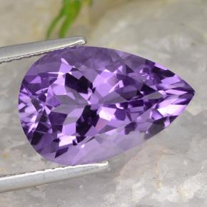 Medium-Light Violet Amethyst Gem - 5.5ct Pear Facet (ID: 475779)
