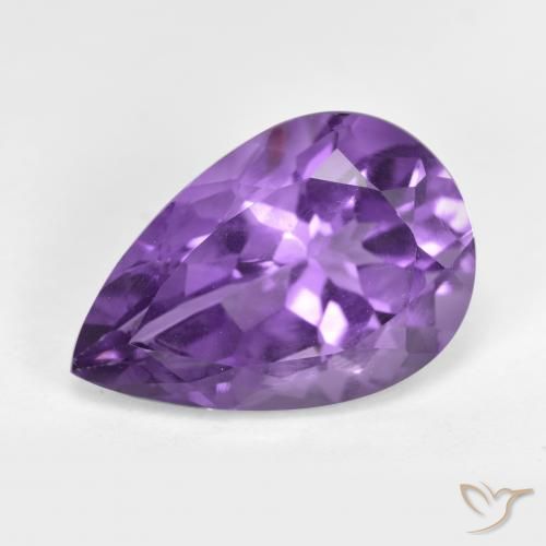 5.25 ct Pear Cut Amethyst, 15 x 10 mm From Brazil, Photo A