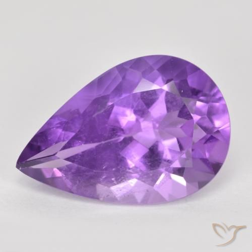 4.98 ct Pear Cut Amethyst, 14.8 x 10 mm From Brazil, Photo A