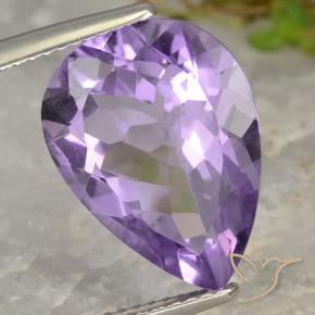 6.43 ct Violet Amethyst Stone, Natural Amethyst in Pear Facet Shape for Sale