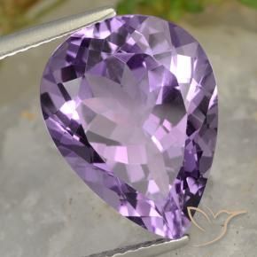 7.60 ct Violet Amethyst Stone, Natural Amethyst in Pear Facet Shape for Sale