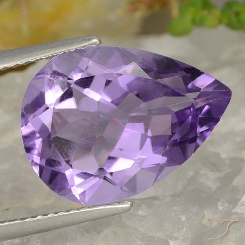 6.32ct Natural Medium-Light Purplish Violet Amethyst, Pear Shape, VVS-VS