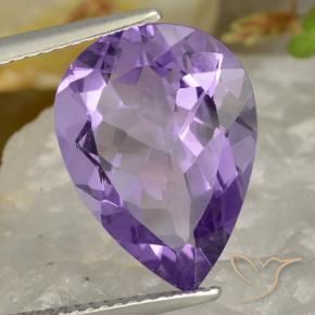 6.32 ct Violet Amethyst Stone, Natural Amethyst in Pear Facet Shape for Sale