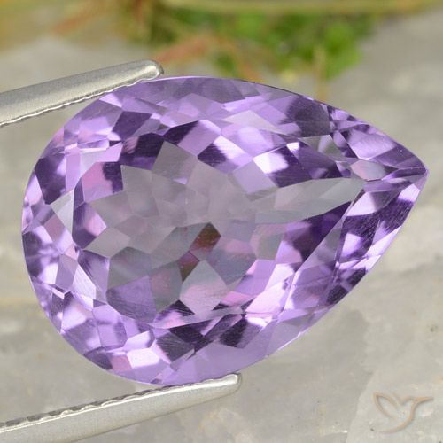 7.05ct Pear Facet Violet Amethyst from Brazil, Dimension 16 x 11.8mm, VVS-VS Clarity, Natural untreated gemstone, 1pc Amethyst in Medium Violet Color, Mohs Hardness of 7 suitable for daily wear jewelry, Wednesday Gemstone, Photo A
