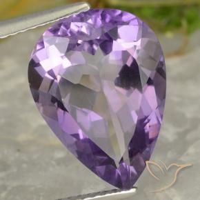 6.68 ct Violet Amethyst Stone, Natural Amethyst in Pear Facet Shape for Sale
