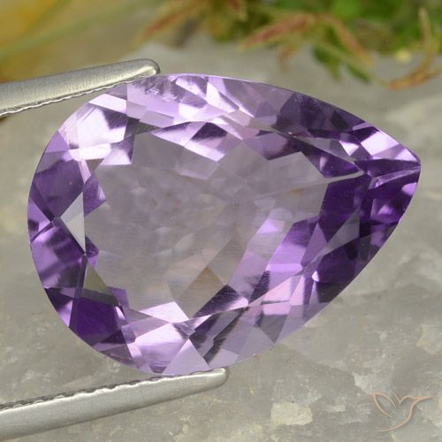 6.71 ct Pear Cut Amethyst, 16 x 12 mm From Brazil, Photo A