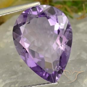 6.71 ct Violet Amethyst Stone, Natural Amethyst in Pear Facet Shape for Sale