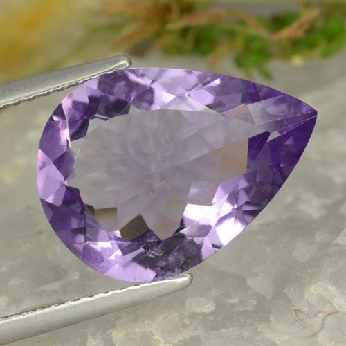 5.86ct Natural Purplish Violet Amethyst, Pear Shape, VVS-VS
