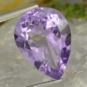 7.68 ct Violet Amethyst Stone, Natural Amethyst in Pear Facet Shape for Sale