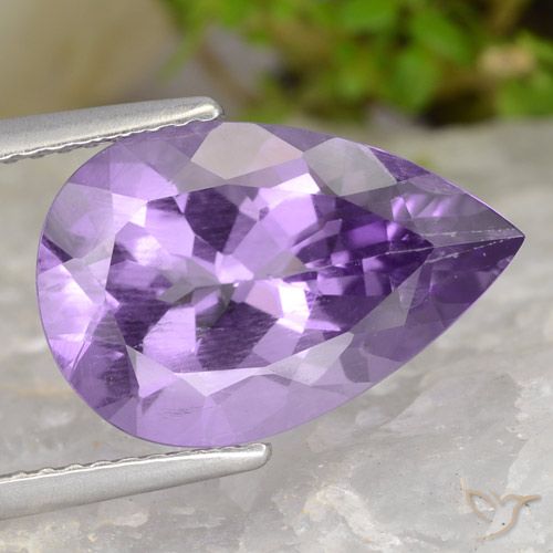 4.57ct Natural Pinkish Violet Amethyst, Pear Shape, VS
