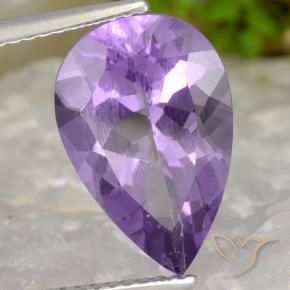 4.57 ct Violet Amethyst Stone, Natural Amethyst in Pear Facet Shape for Sale