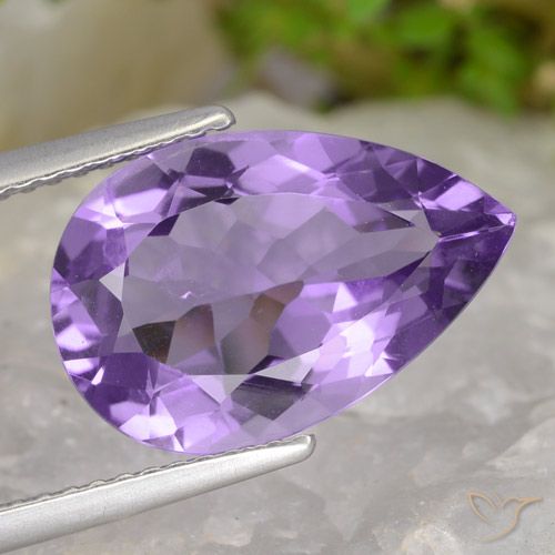 4.77ct Natural Pinkish Violet Amethyst, Pear Shape, VS