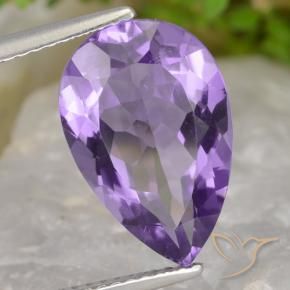 4.77 ct Violet Amethyst Stone, Natural Amethyst in Pear Facet Shape for Sale