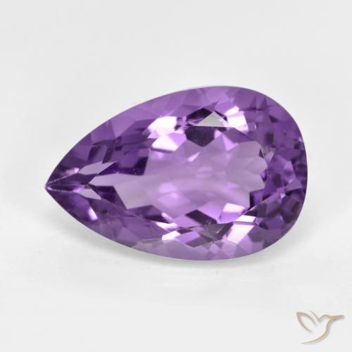 5.43 ct Pear Cut Amethyst, 14.9 x 9.9 mm From Brazil, Photo A