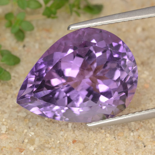 Violeta oscuro medio Amatista Gema - 8.4ct Corte en forma de pera (ID: 476059)