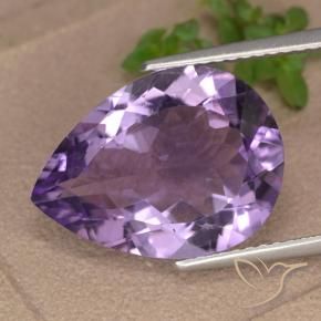 6.64 ct Violet Amethyst Stone, Natural Amethyst in Pear Facet Shape for Sale