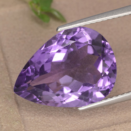 Medium Violet Аметист Камень - 7ct Фасетная Груша (ID: 476064)