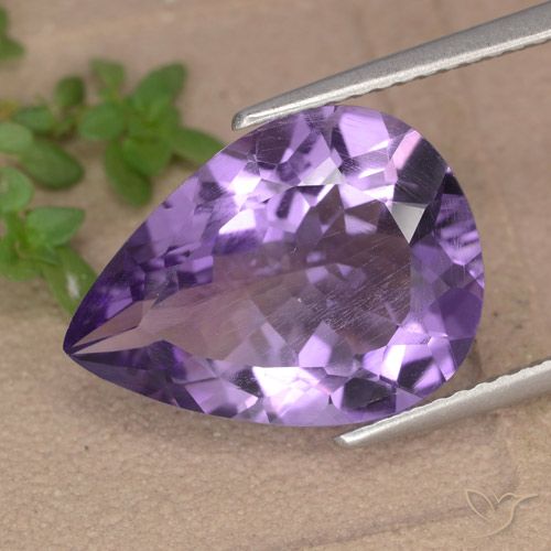 5.97ct Natural Purplish Violet Amethyst, Pear Shape, VVS-VS